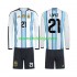 Camisola Argentina Jose Manuel Lopez 21 Criança Equipamento Primeiro Copa do Mundo 2026 Manga Comprida